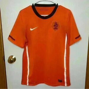 Netherlands Authentic Soccer Club Jersey Nike Drifit Men Small Orange Sports